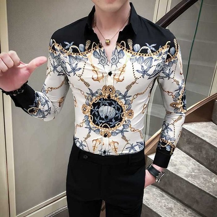 299 rs only flower style casual men shirt long sleeve thesparkshop.in